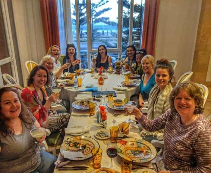 female travel retreat - essaouira dinner