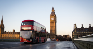 london bridge and double decker bus